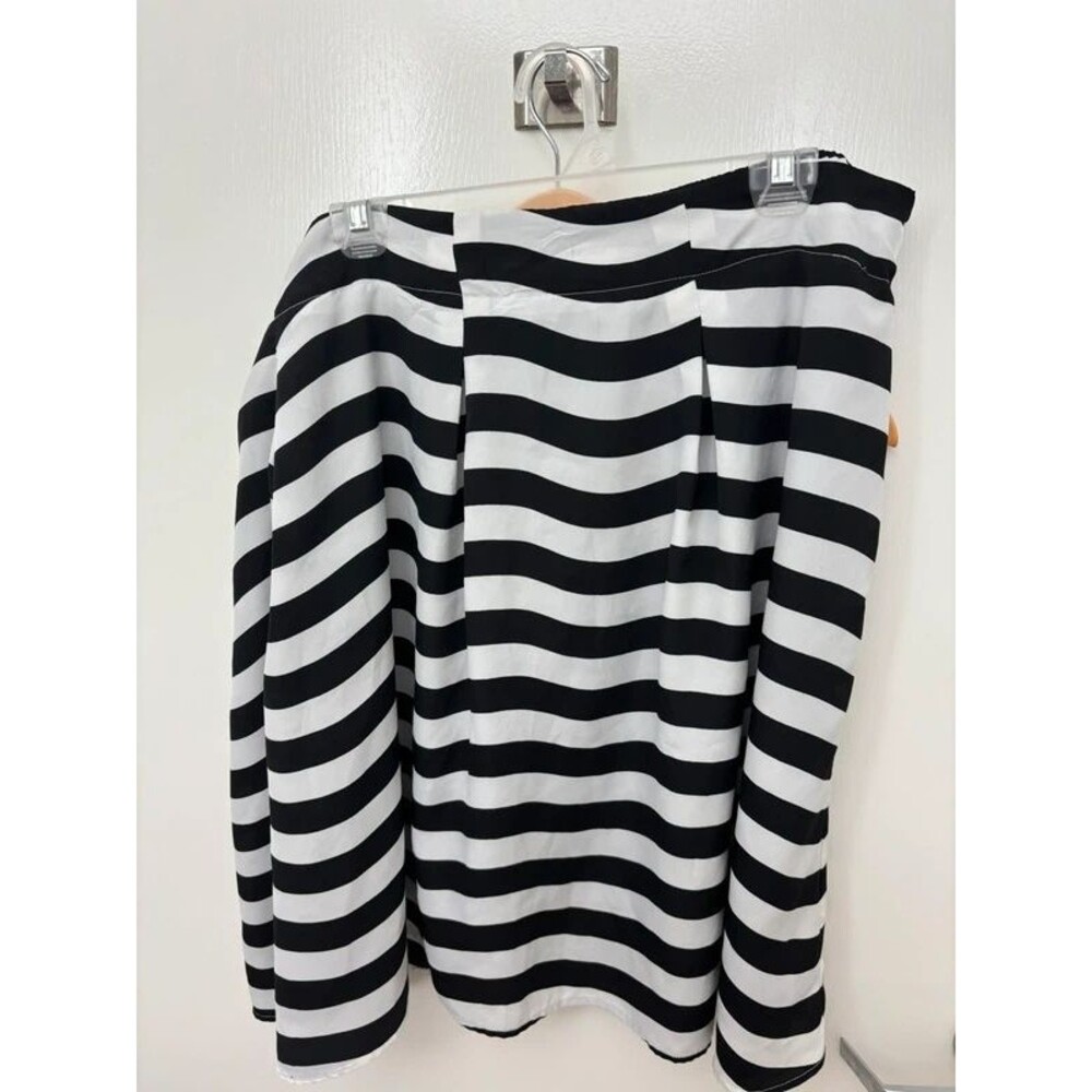 Black and white striped skirt